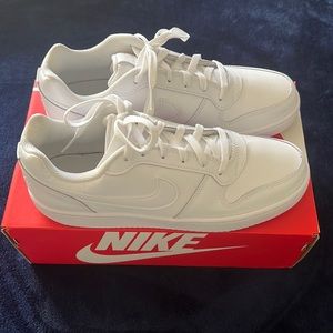 White Nike Ebernon Lows (Size 10)